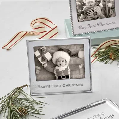 Mariposa Traditions Baby's First Christmas Signature Picture Frame In Silver