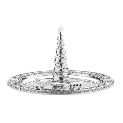 Mariposa Traditions Christmas Tree And Train Server In Silver
