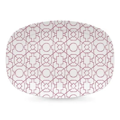 Mariposa Trellis Platter In Pink