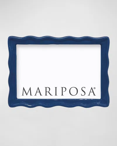 Mariposa Wavy Enamel Frame, 4" X 6" In Blue