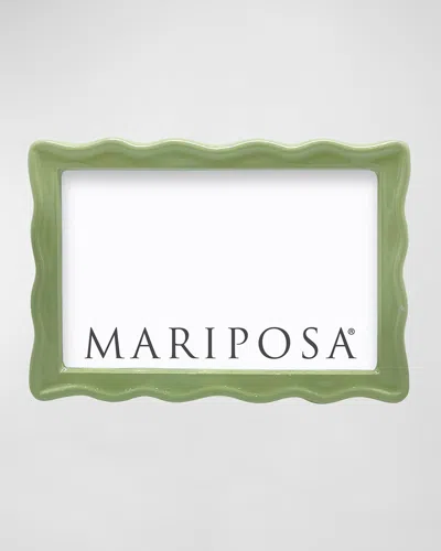 Mariposa Wavy Enamel Frame, 4" X 6" In Green