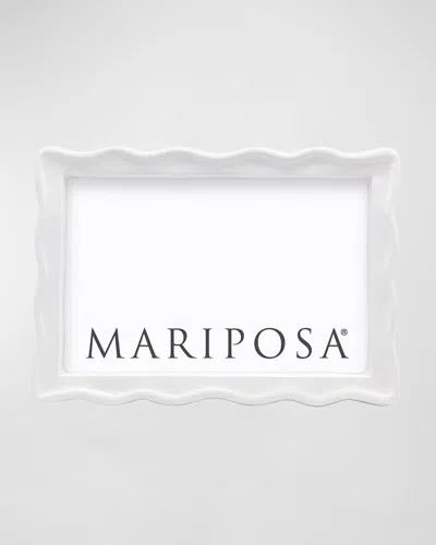 Mariposa Wavy Enamel Frame, 4" X 6" In White