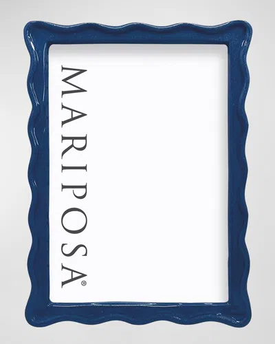 Mariposa Wavy Enamel Frame, 5" X 7" In Blue