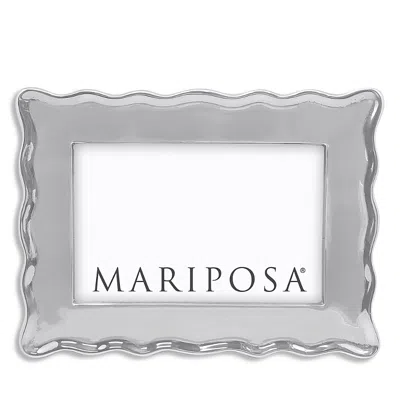 Mariposa Wavy Engravable Picture Frame, 4 X 6 In Silver