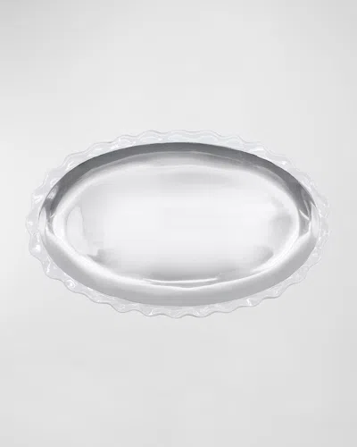 Mariposa Wavy Oval Platter In White