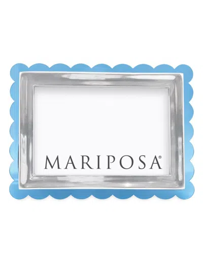 Mariposa Welcome Home Scallop Frame In Light Blue Silver