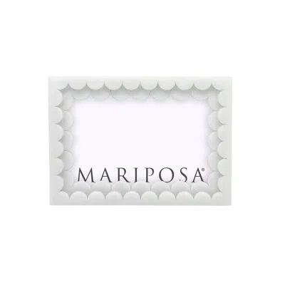 Mariposa White Double Scallop Frame