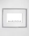 Mariposa White Leather W/ Metal Border Frame, 4" X 6" In Gray