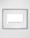 Mariposa White Leather W/ Metal Border Frame, 4" X 6"
