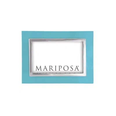 Mariposa White With Metal Inner Border 4x6 Frame In Teal