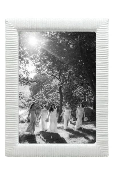 Mariposa Woven Texture 5 X 7-inch Picture Frame In White