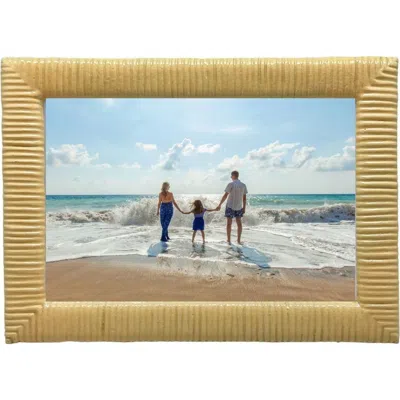 Mariposa Woven Texture Yellow 4 X 6-inch Picture Frame In Gold