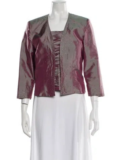 Pre-owned Marisa Baratelli Silk Crystal Embellishments Set In Brown