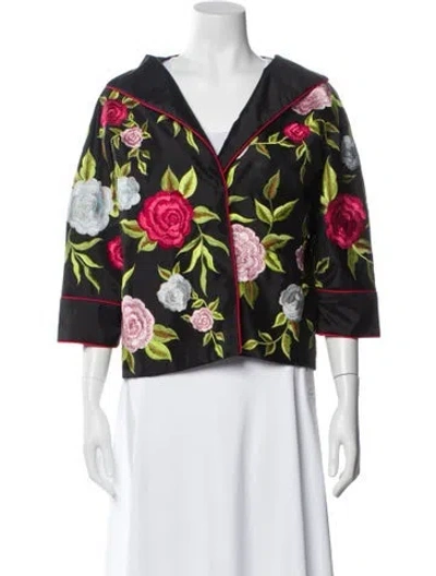 Pre-owned Marisa Baratelli Silk Floral Print Evening Jacket In Multi