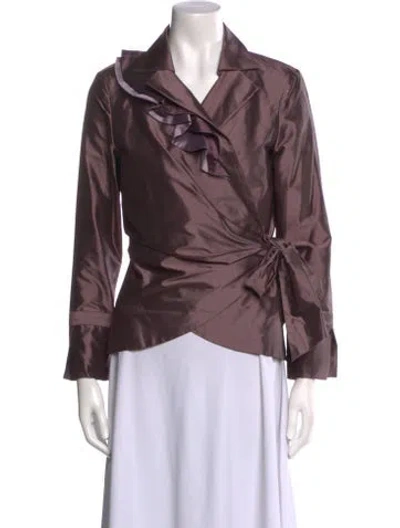 Pre-owned Marisa Baratelli Silk Long Sleeve Blouse In Purple