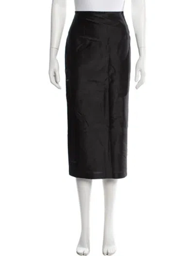 Pre-owned Marisa Baratelli Silk Midi Length Skirt In Black