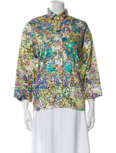 Pre-owned Marisa Baratelli Silk Printed Blouse In Multi