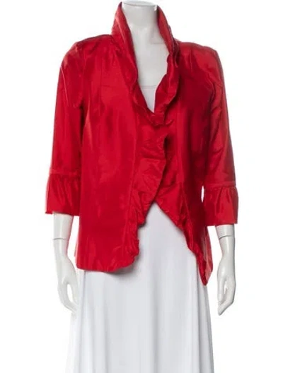 Pre-owned Marisa Baratelli Silk Three-quarter Sleeve Blouse In Red