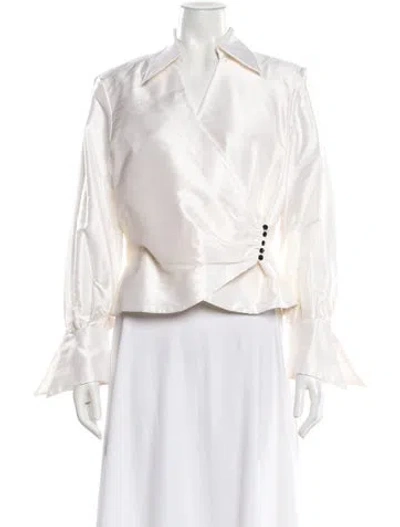 Pre-owned Marisa Baratelli Vintage Silk Blouse In White