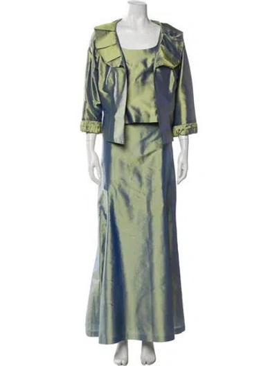 Pre-owned Marisa Baratelli Vintage Silk Skirt Set In Green
