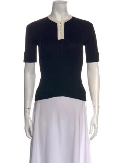 Pre-owned Marisa Christina Acetate Crew Neck Top In Black