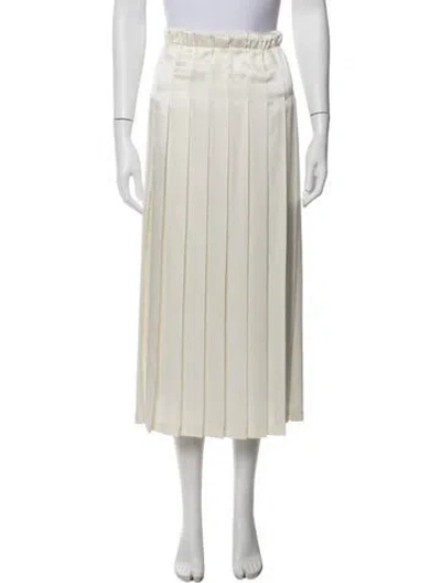 Pre-owned Marisa Christina Pleated Accents Midi Length Skirt In Neutrals