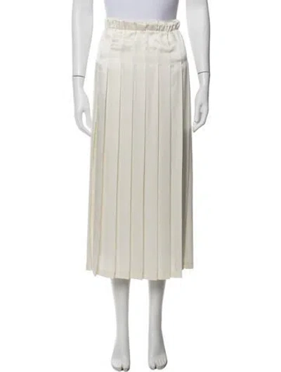 Pre-owned Marisa Christina Pleated Accents Midi Length Skirt In Neutrals