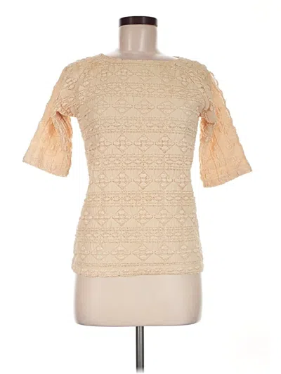 Pre-owned Marisa Christina Short Sleeve Top Ivory Boatneck Tops