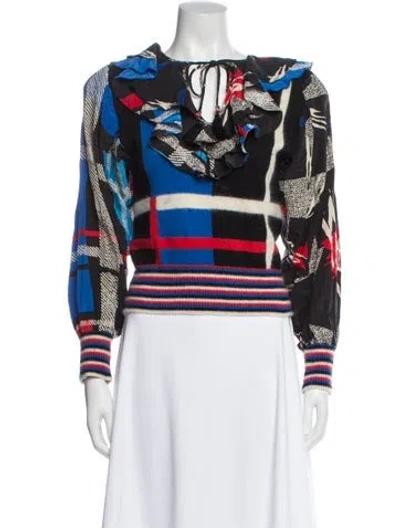 Pre-owned Marisa Christina Wool Patterned Top In Multi