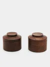 Marisa Klaster Repeat Hand-turned American Walnut Stackable Jars (set Of 2)  Abask Gift Set In  Brown