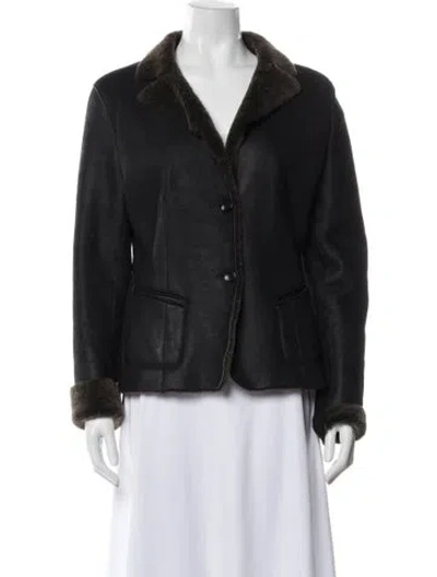 Pre-owned Marisa Minicucci Leather Jacket In Gray