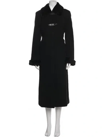 Pre-owned Marisa Minicucci Virgin Wool Coat In Black