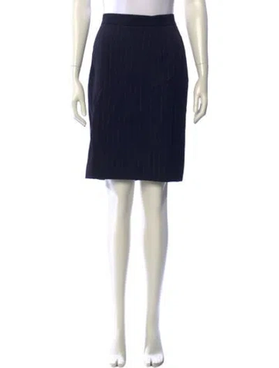 Pre-owned Marisa Minicucci Virgin Wool Knee-length Skirt In Blue