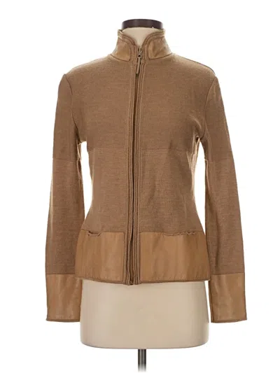 Pre-owned Marisa Minicucci Wool Cardigan Sweater In Tan