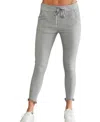 Marisima Frayed Ankle Crinkle Jogger Pants In Gray In Gray