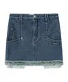 Marissa Chiara Belt Loop Skirt In Blue