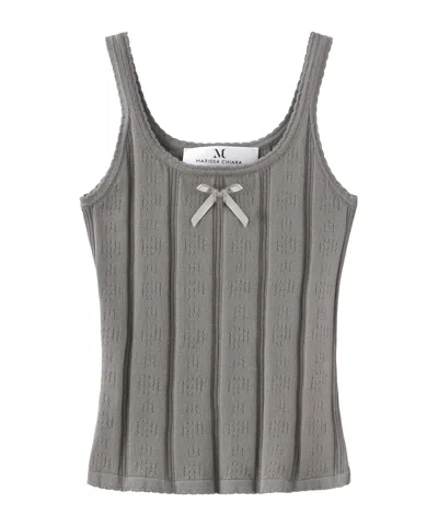 Marissa Chiara Camisole Knitted Vest In Gray