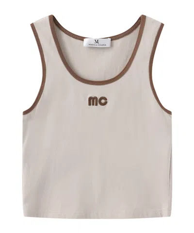 Marissa Chiara Crew Neck Vest In Neutral