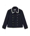 Marissa Chiara Double-breasted Casual Jacket In Blue