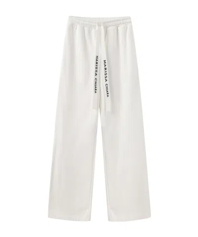 Marissa Chiara Elastic Waist Sweatpants In White