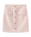Marissa Chiara Gold Button Skirt In Pink