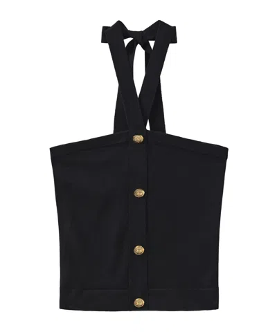 Marissa Chiara Halter Neck Tube Top In Black