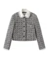 Marissa Chiara Lace Trim Jacket In Gray