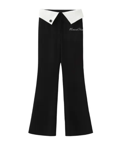 Marissa Chiara Lapel Casual Pants In Black