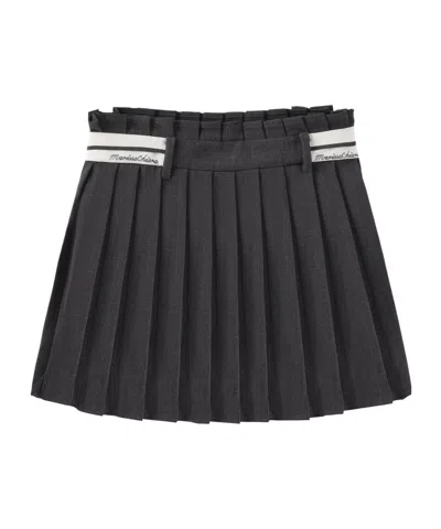 Marissa Chiara Logo Pleated Skirt In Gray
