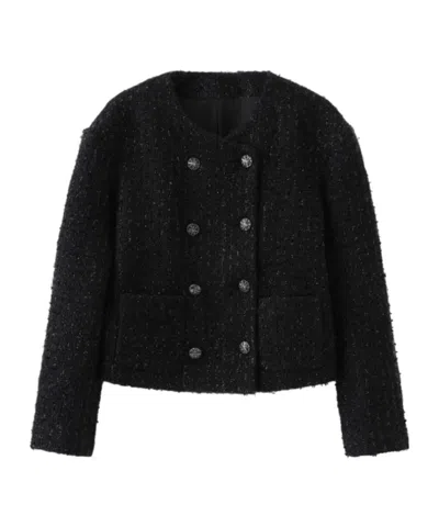 Marissa Chiara Long-sleeved Casual Jacket In Black