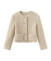 Marissa Chiara Long-sleeved Casual Jacket In Brown