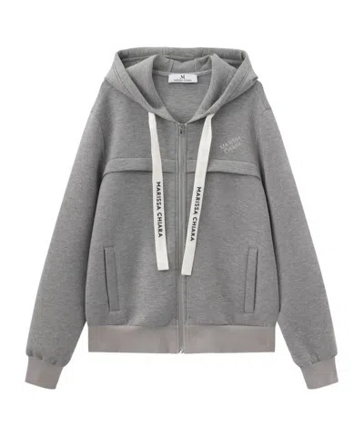 Marissa Chiara Long-sleeved Casual Jacket In Gray