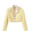 Marissa Chiara Long-sleeved Casual Jacket In Yellow