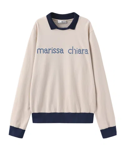 Marissa Chiara Long-sleeved Polo Shirt In Neutral